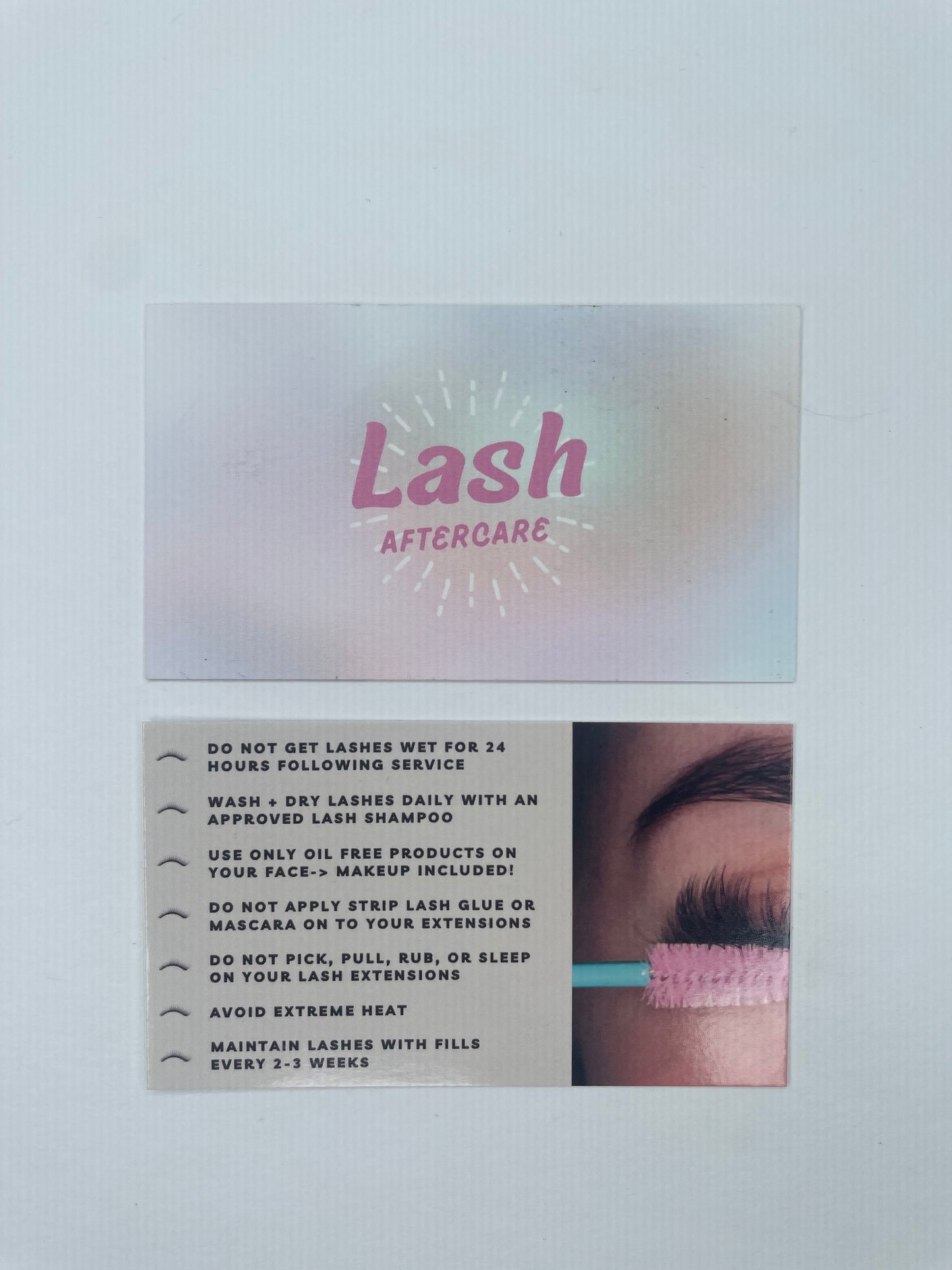 Lash Extension Aftercare Instruction Cards — Cotton Candy Clouds ☁️