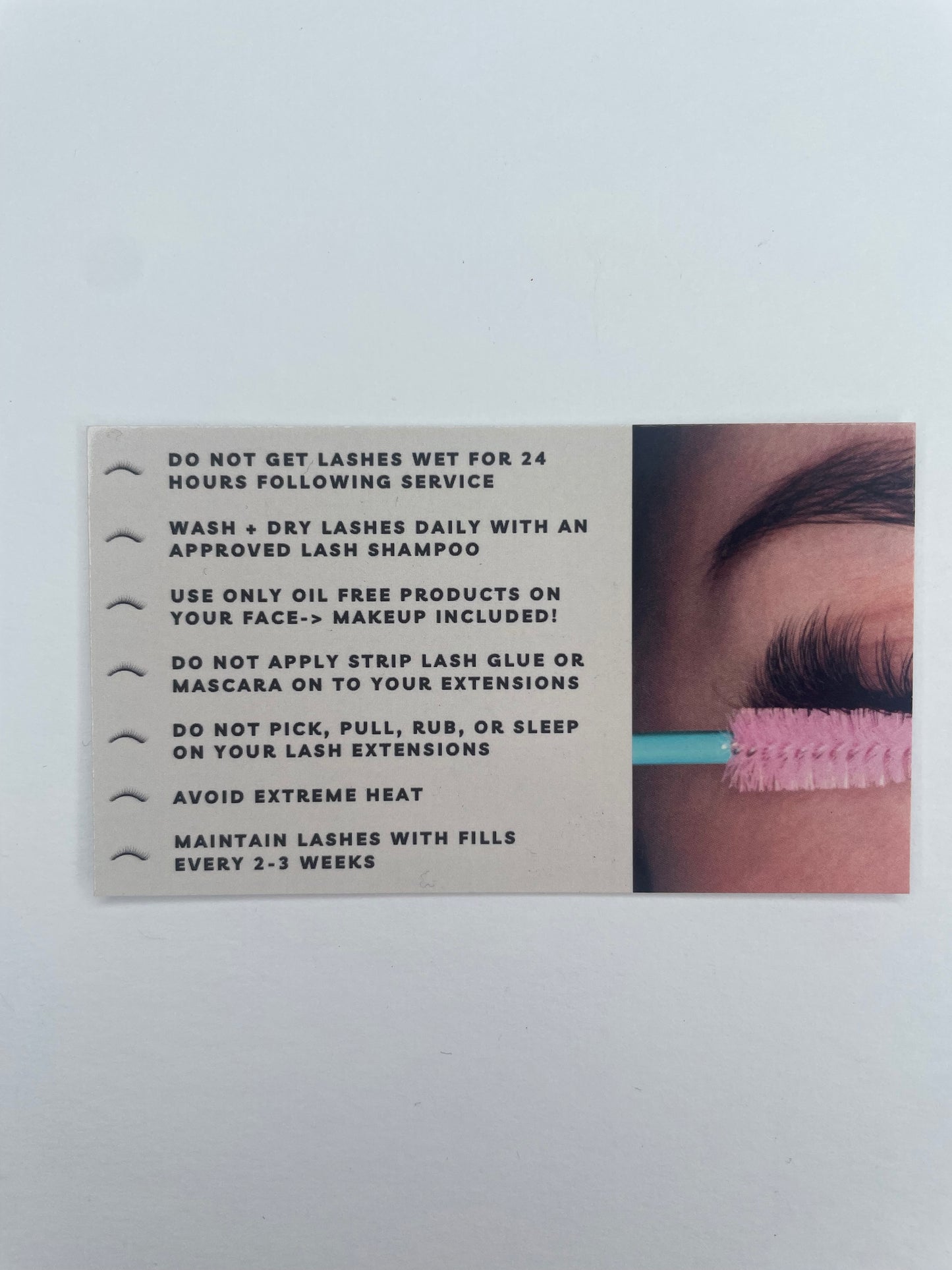 Lash Extension Aftercare Instruction Cards — Cotton Candy Clouds ☁️
