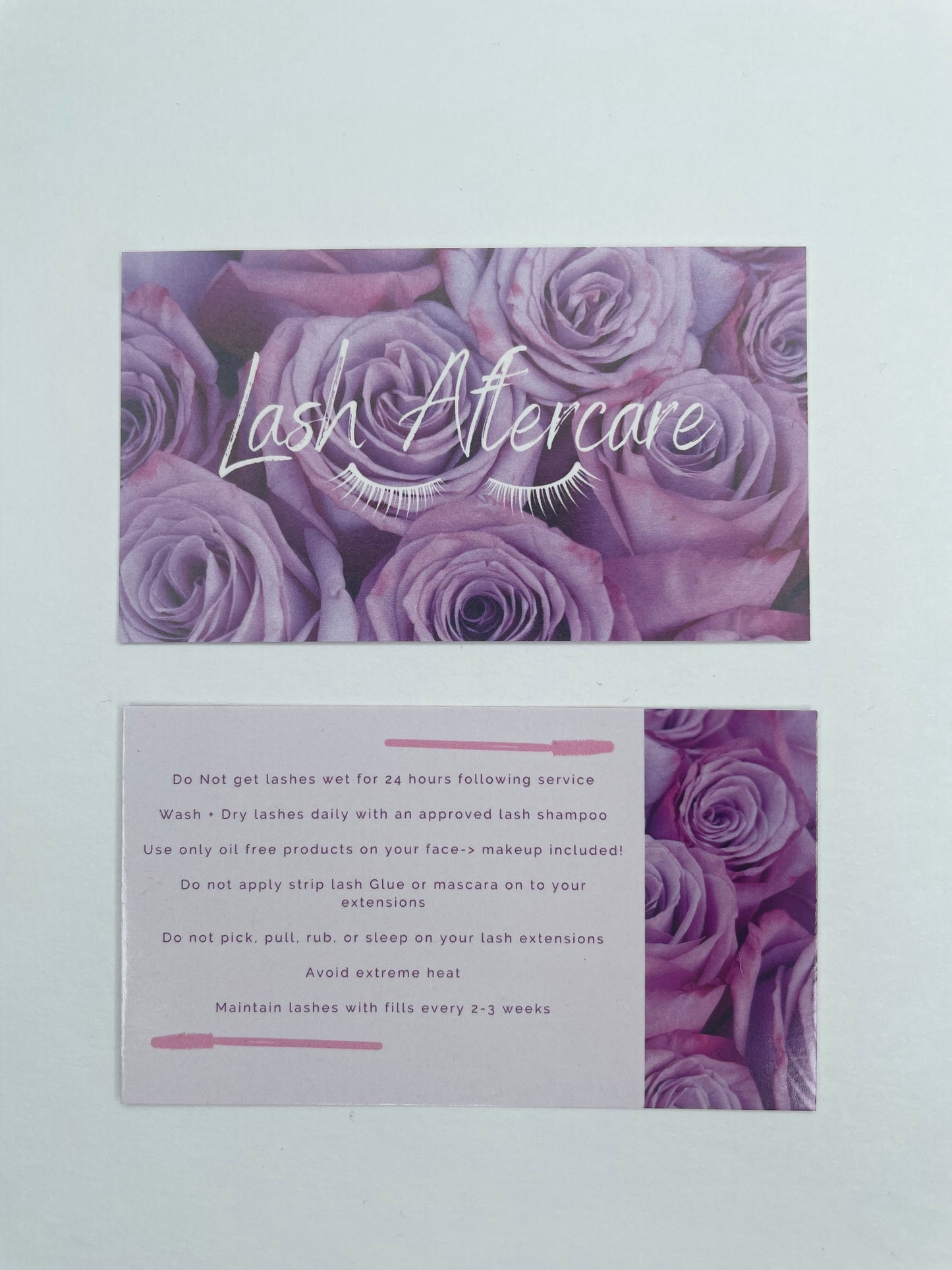 Lash Extension Aftercare Instruction Cards — Give Them Roses 💐