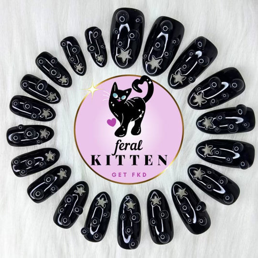 “Blackstar” - Custom Press On Nails by Feral Kitten