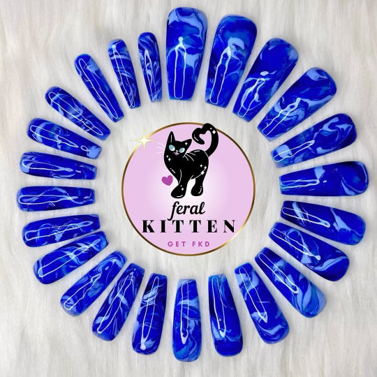 “Blue Bayou” — Custom Press On Nails by Feral Kitten